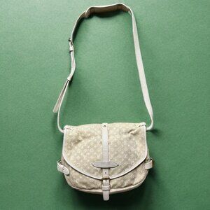 Louis Vuitton White Mini Lin Saumur Shoulder Bag